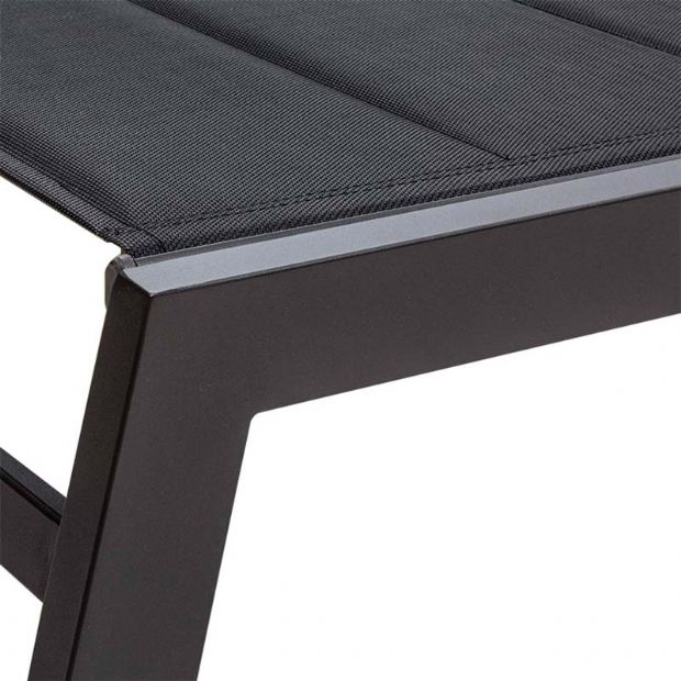 Verstellbarer Liegestuhl aus Aluminium-Textil mit Baumwollbezug - 11D14D