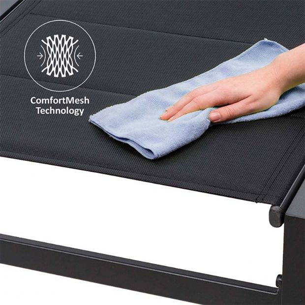Verstellbarer Liegestuhl aus Aluminium-Textil mit Baumwollbezug - 11D14D