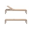 Verstellbarer Liegestuhl aus Aluminium, Kunststoff und Holz mit Rollen - 11D14G