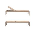 Verstellbarer Liegestuhl aus Aluminium, Kunststoff und Holz mit Rollen - 11D14G