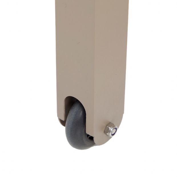 Verstellbarer Liegestuhl aus Aluminium, Kunststoff und Holz mit Rollen - 11D14G