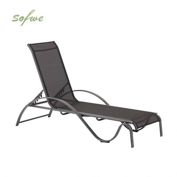 Verstellbarer Loungesessel aus Eisen mit S-förmigen Armlehnen - 11D14J
