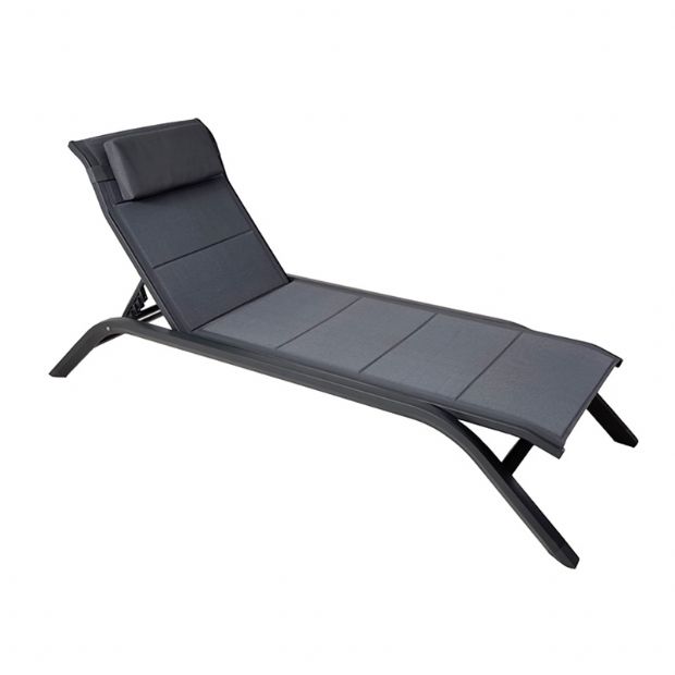 Verstellbare Rückenlehne Outdoor-Sonnenliege mit Aluminiumlegierungsrahmen und Netzgewebe - 11D25A
