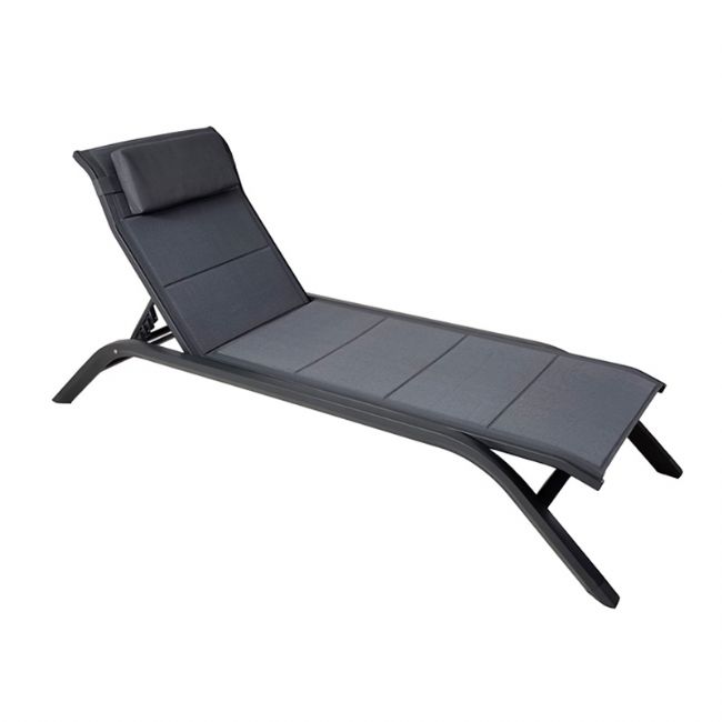 Verstellbare Rückenlehne Outdoor-Sonnenliege mit Aluminiumlegierungsrahmen und Netzgewebe - 11D25A