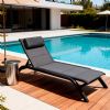 Verstellbare Rückenlehne Outdoor-Sonnenliege mit Aluminiumlegierungsrahmen und Netzgewebe - 11D25A