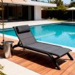Verstellbare Rückenlehne Outdoor-Sonnenliege mit Aluminiumlegierungsrahmen und Netzgewebe - 11D25A