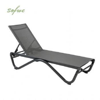 Outdoor-Sonnenliege mit W-förmigem Aluminiumgestell