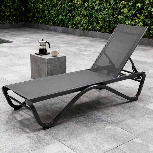 Outdoor-Sonnenliege mit W-förmigem Aluminiumgestell - 11D25B