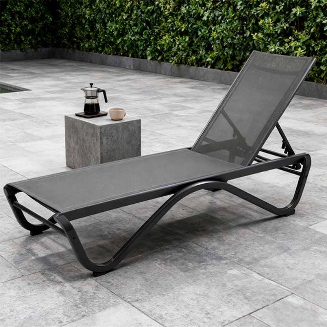 Outdoor-Sonnenliege mit W-förmigem Aluminiumgestell - 11D25B