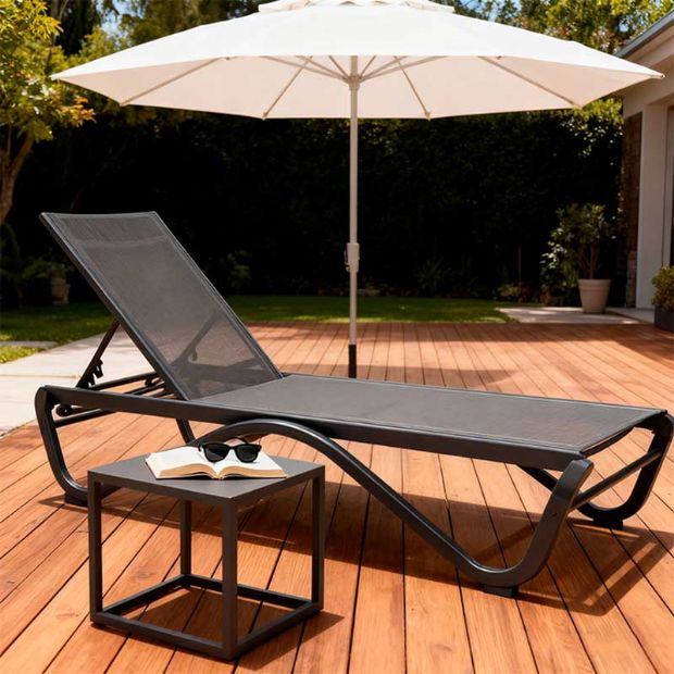 Outdoor-Sonnenliege mit W-förmigem Aluminiumgestell - 11D25B