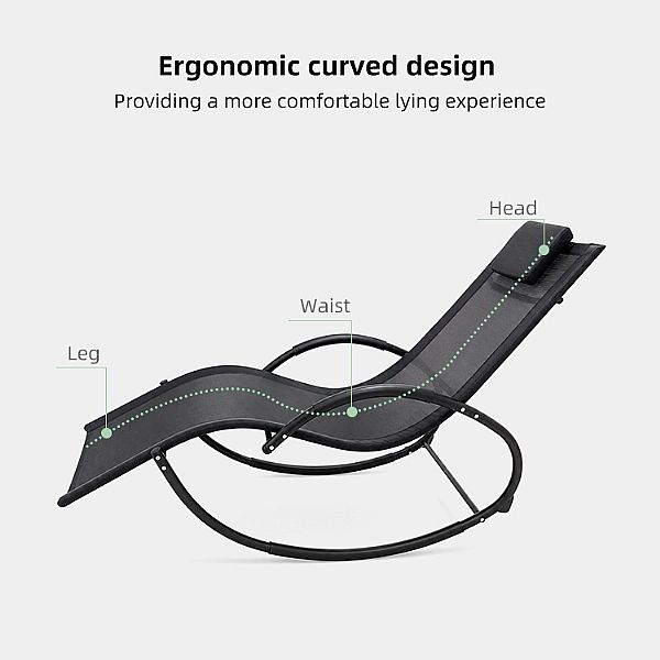 Großhandel: Outdoor-Schaukel-Liegestuhl mit ergonomisch geschwungenem Netzsitz für die Ausstattung von Terrassenmöbeln am Pool - 11D25J