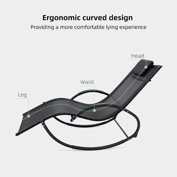 Großhandel: Outdoor-Schaukel-Liegestuhl mit ergonomisch geschwungenem Netzsitz für die Ausstattung von Terrassenmöbeln am Pool - 11D25J