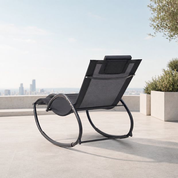 Großhandel: Outdoor-Schaukel-Liegestuhl mit ergonomisch geschwungenem Netzsitz für die Ausstattung von Terrassenmöbeln am Pool - 11D25J