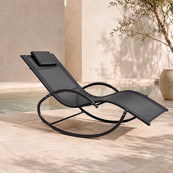 Großhandel: Outdoor-Schaukel-Liegestuhl mit ergonomisch geschwungenem Netzsitz für die Ausstattung von Terrassenmöbeln am Pool - 11D25J