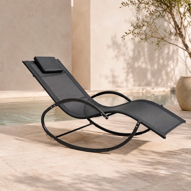 Großhandel: Outdoor-Schaukel-Liegestuhl mit ergonomisch geschwungenem Netzsitz für die Ausstattung von Terrassenmöbeln am Pool - 11D25J