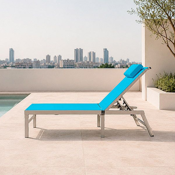 Klappbare Sonnenliege für den Außenbereich im Großhandel mit mehrstufig verstellbarer Rückenlehne und abnehmbarer Kopfstütze für den Poolbereich und die Terrasse - 11D25K