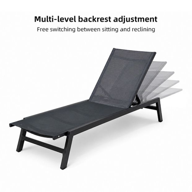 Großhandel: Outdoor-Liegestuhl, 550 g, atmungsaktive Netzoberfläche, verstellbare Rückenlehne, KD-Konstruktion, für den Poolbereich - 11D25P