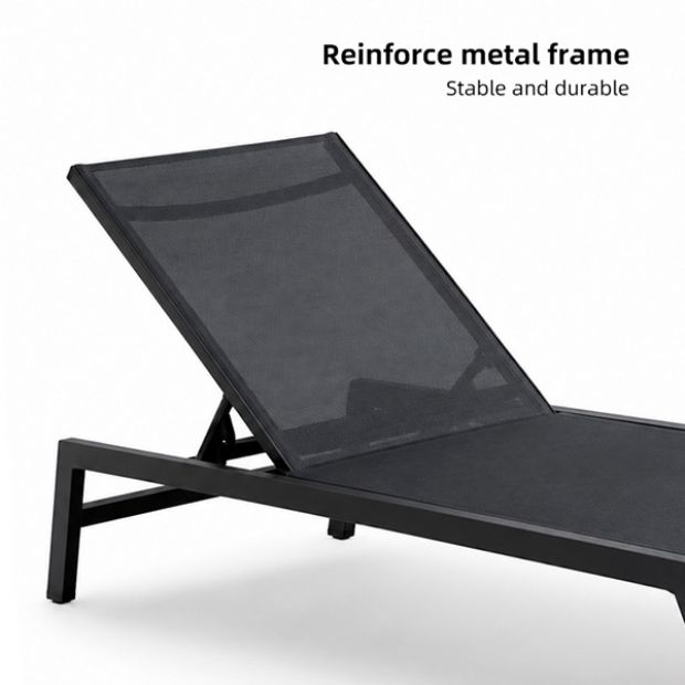 Großhandel: Outdoor-Liegestuhl, 550 g, atmungsaktive Netzoberfläche, verstellbare Rückenlehne, KD-Konstruktion, für den Poolbereich - 11D25P